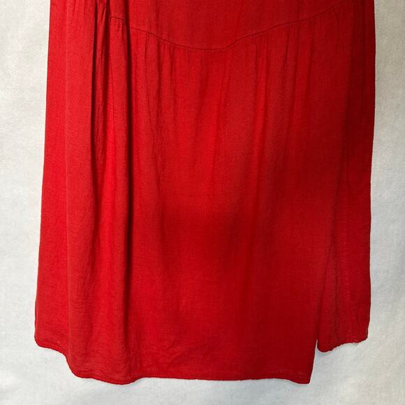 NWT Valentina Naldi Italian Red Linen Blend Crossback Sundress – Size L - Picture 4 of 11